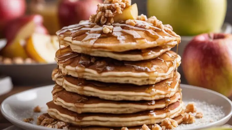 Apple Cinnamon Fritter Pancakes with Sweet Drizzles