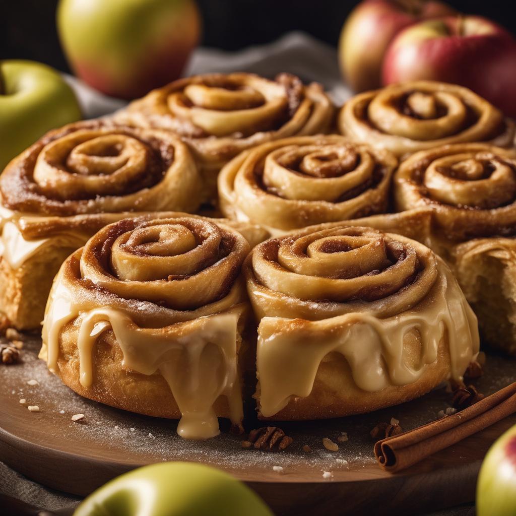 Apple Pie Cinnamon Rolls with Caramel Cream Cheese Frosting