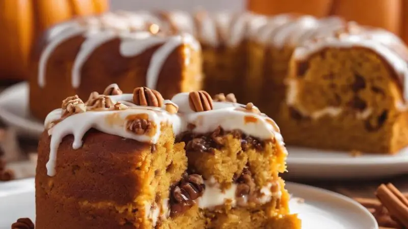 Pumpkin Cinnamon Roll Snack Cake