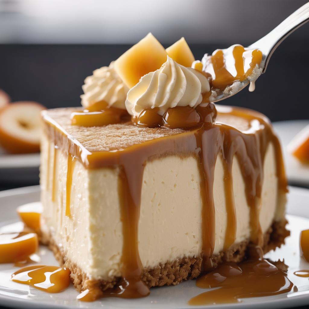 No-Bake Caramel Cheesecake with Waffle Cone Crust