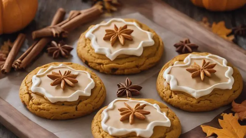 Chewy Frosted Pumpkin Cookies