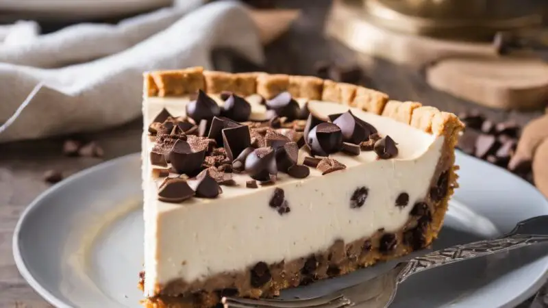 No-Bake Chocolate Chip Cheesecake with Cookie Crust