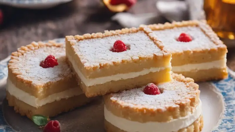 Homemade Almond Linzer Sponge Bars