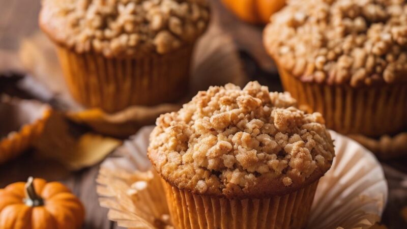 Autumnal Pumpkin Streusel Muffins with Brown Butter Crumble
