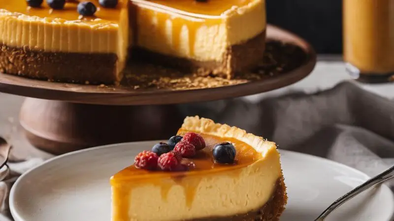 Pumpkin Crème Brûlée Cheesecake with a Gluten-Free Crust