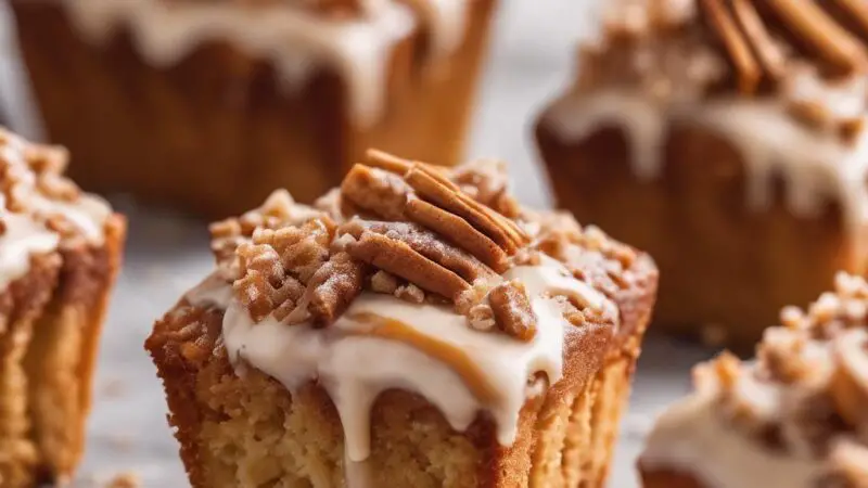 Mini Apple Cinnamon Loaf Cakes with Brown Sugar Swirl and Cinnamon Cream Cheese Frosting