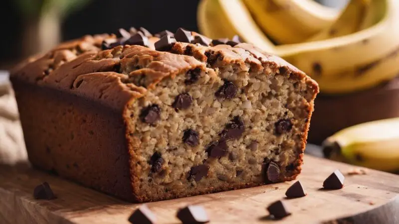 Vegan and Gluten-Free Banana Bread with Dark Chocolate Chips