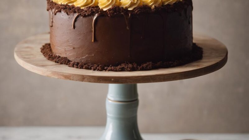 Gluten-Free Vanilla Cake with Vanilla and Cocoa Buttercream Frosting