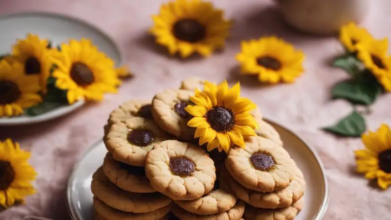 Sunflower Jam Blossom Cookies