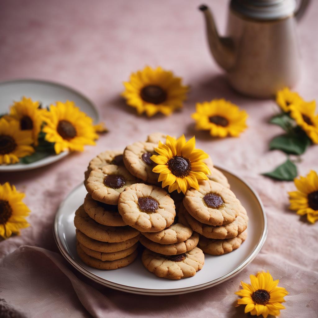 Sunflower Jam Blossom Cookies