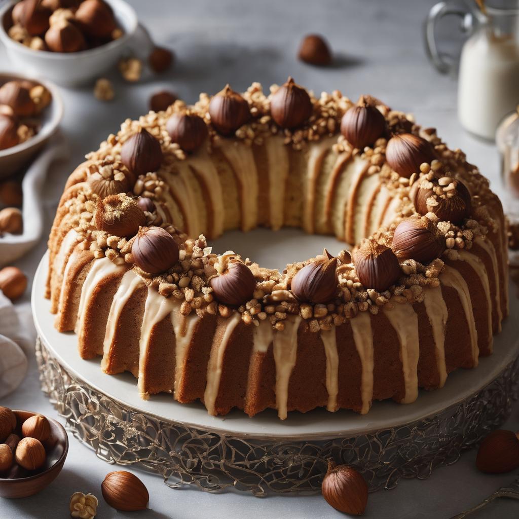 Scandinavian Hazelnut Wreath Cake