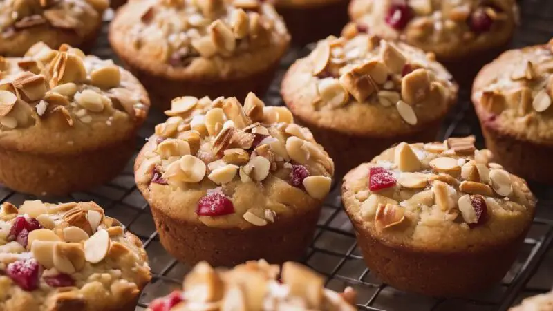 Springtime Rhubarb Muffins with Nutty Topping