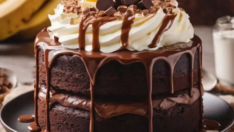 Decadent Chocolate Banana Layer Cake