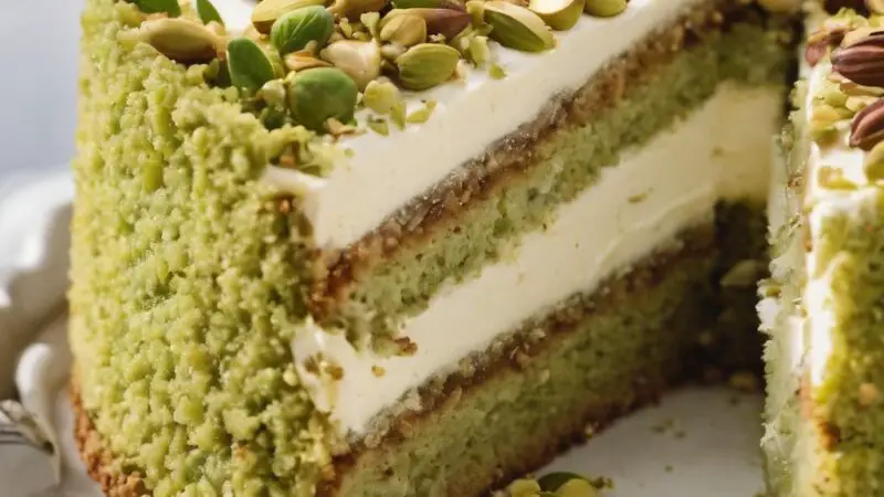 Crumbly Pistachio Delight Cake