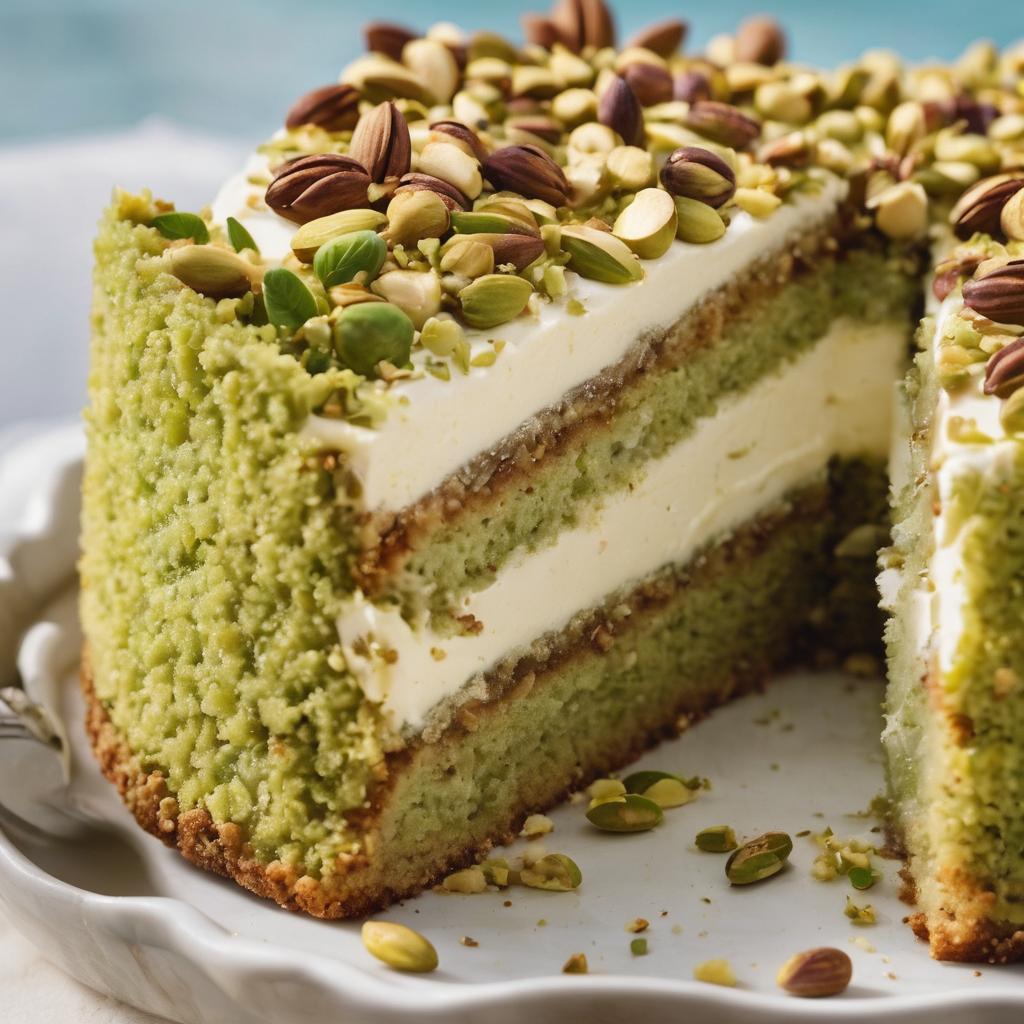 Crumbly Pistachio Delight Cake