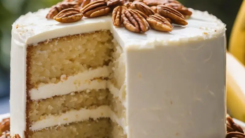 Tropical Banana-Coconut Cake with Cream Cheese Frosting