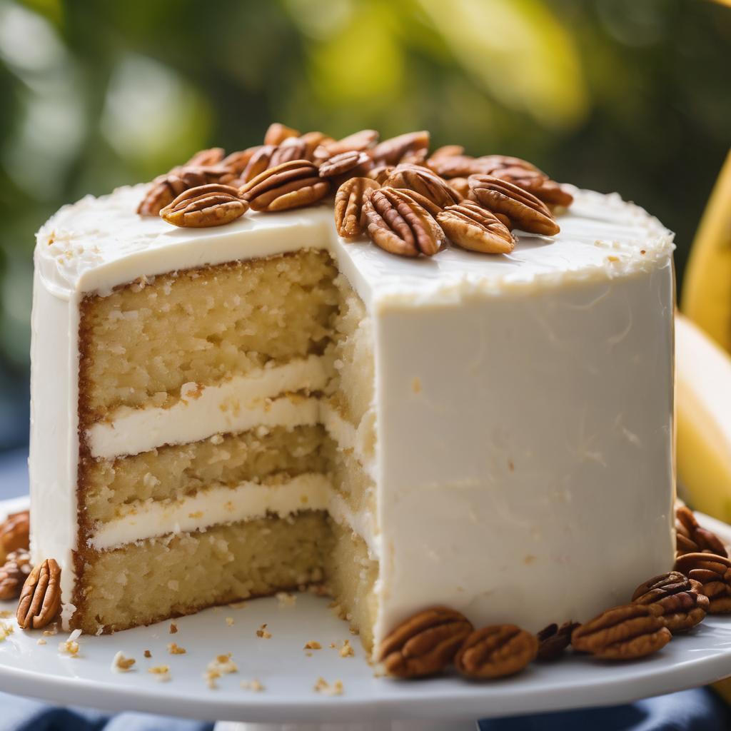 Tropical Banana-Coconut Cake with Cream Cheese Frosting