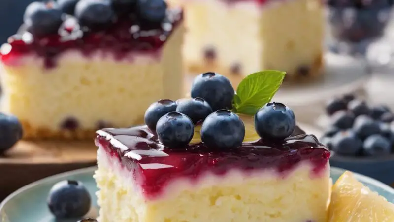 Gluten-Free Lemon Blueberry Poke Sheet Cake