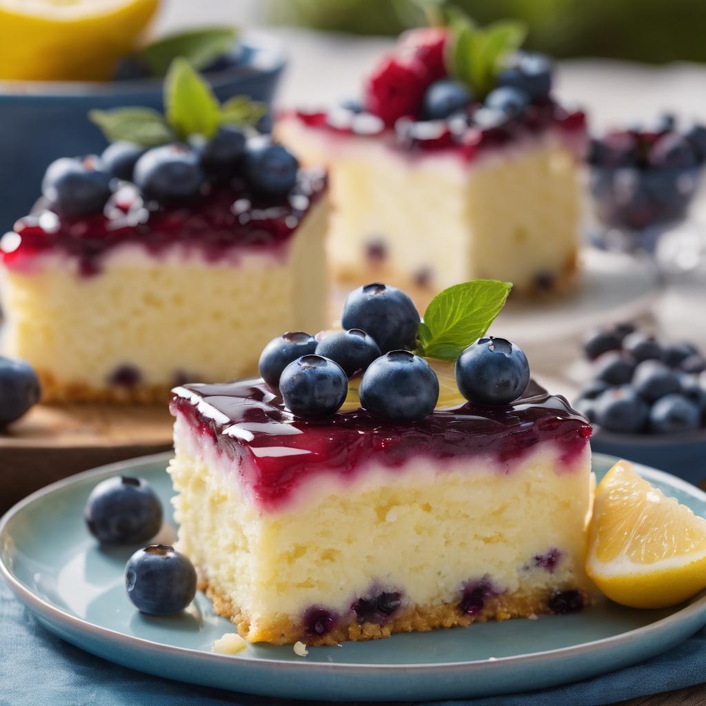 Gluten-Free Lemon Blueberry Poke Sheet Cake
