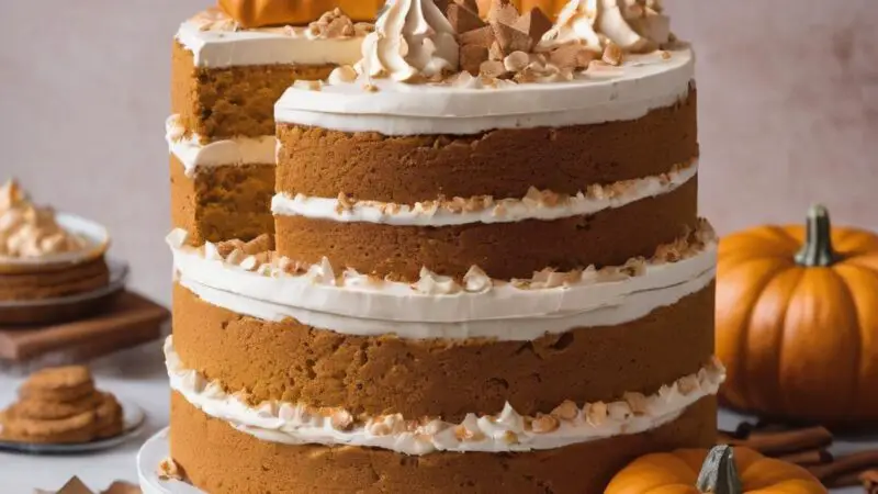 Pumpkin Spice Cake with Coffee Cream Cheese Frosting