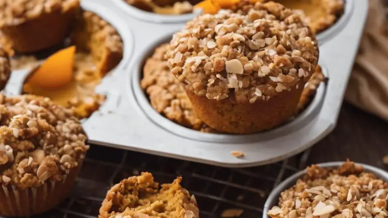 Pumpkin Crumble Muffins with Cinnamon Glaze