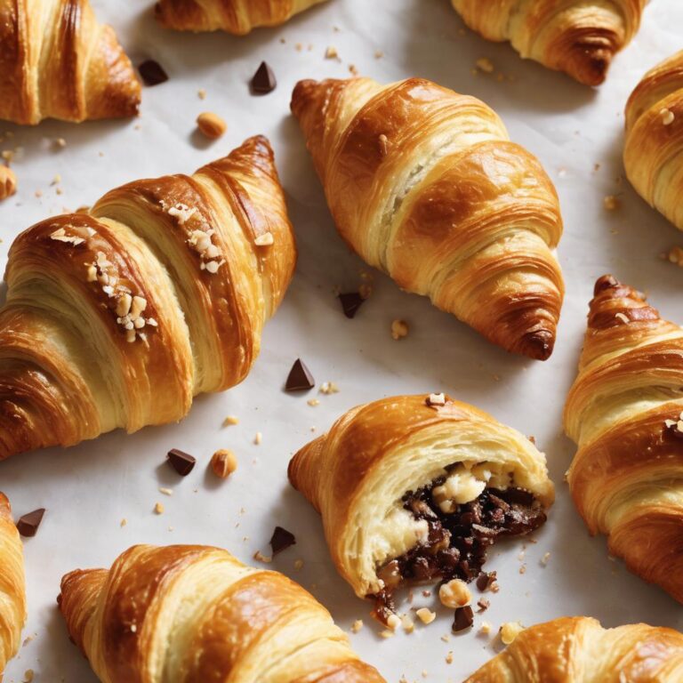 Toasted Hazelnut Croissants with Chocolate