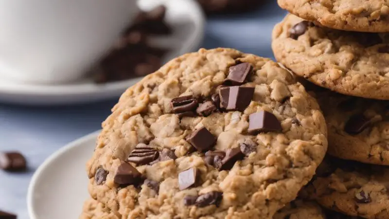 Coffee Chocolate Chunk Oat Cookies