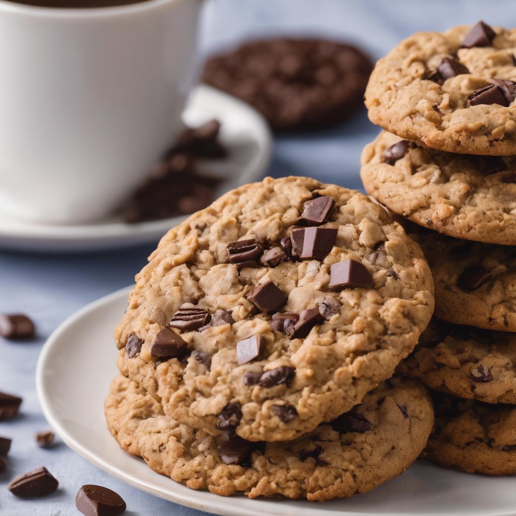 Coffee Chocolate Chunk Oat Cookies