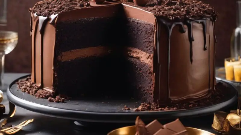 Black Magic Chocolate Cake with Silky Ganache