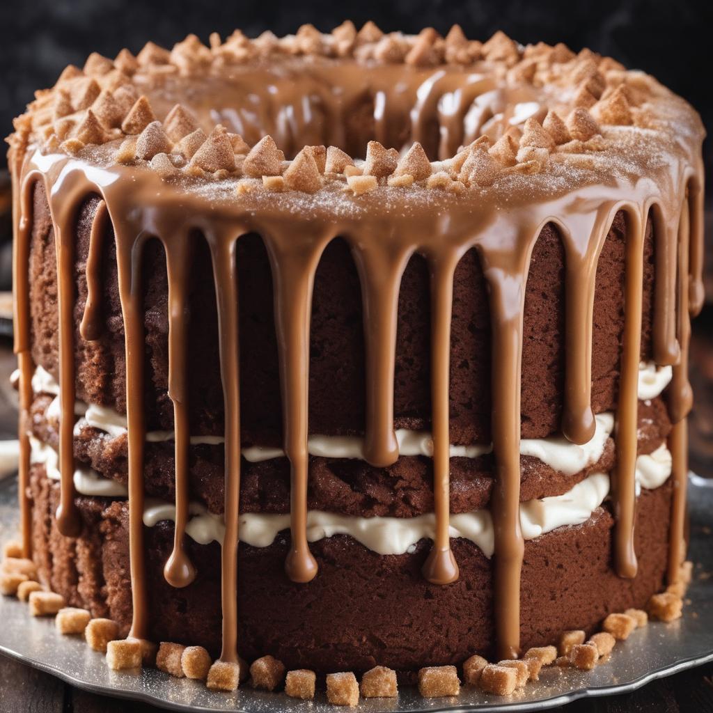 Divine Cinnamon Swirl Cake with Luscious Buttercream and Decadent Ganache