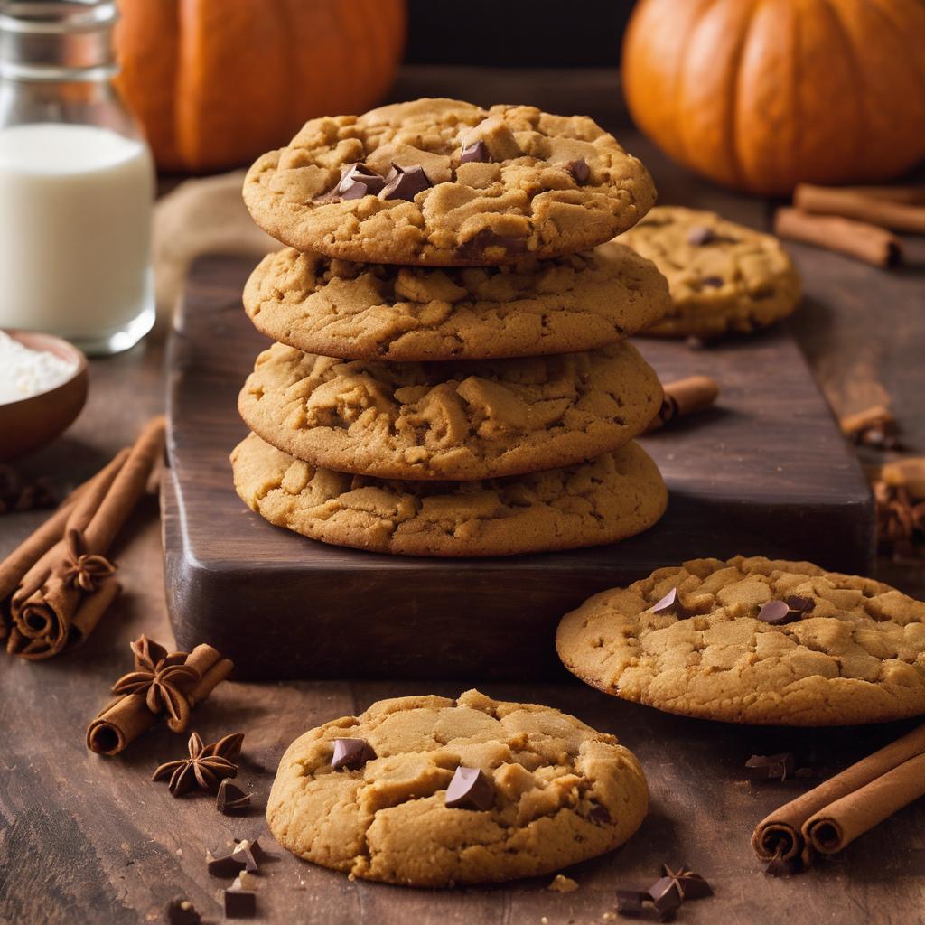 Chocolate-Centered Spiced Pumpkin Cookies