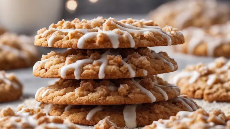 Cinnamon Streusel Cookies with Vanilla Icing