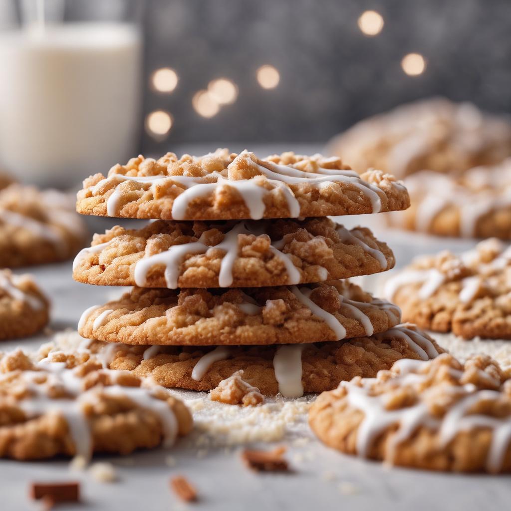 Cinnamon Streusel Cookies with Vanilla Icing