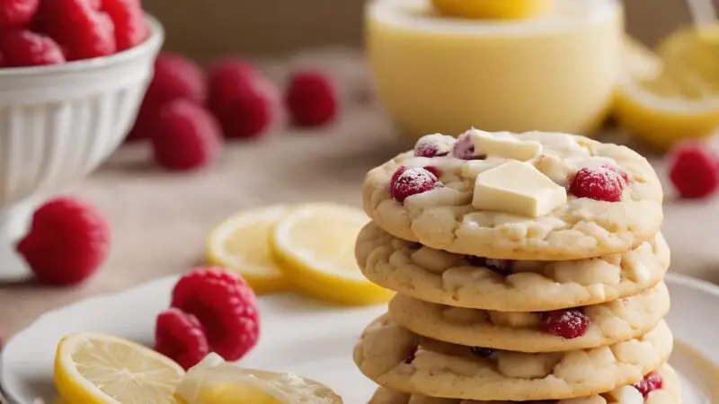 Lemon Raspberry Cookies with White Chocolate Chunks