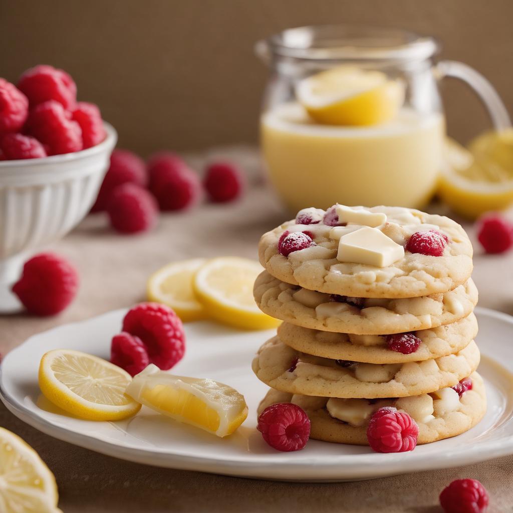 Lemon Raspberry Cookies with White Chocolate Chunks