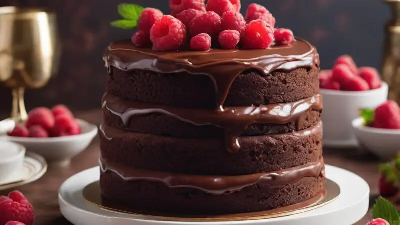 Mini Chocolate Cake with Fresh Raspberry Topping