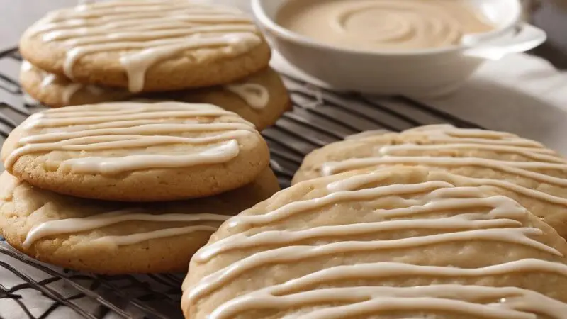 Brown Sugar Cookies with Maple Cream Cheese Glaze