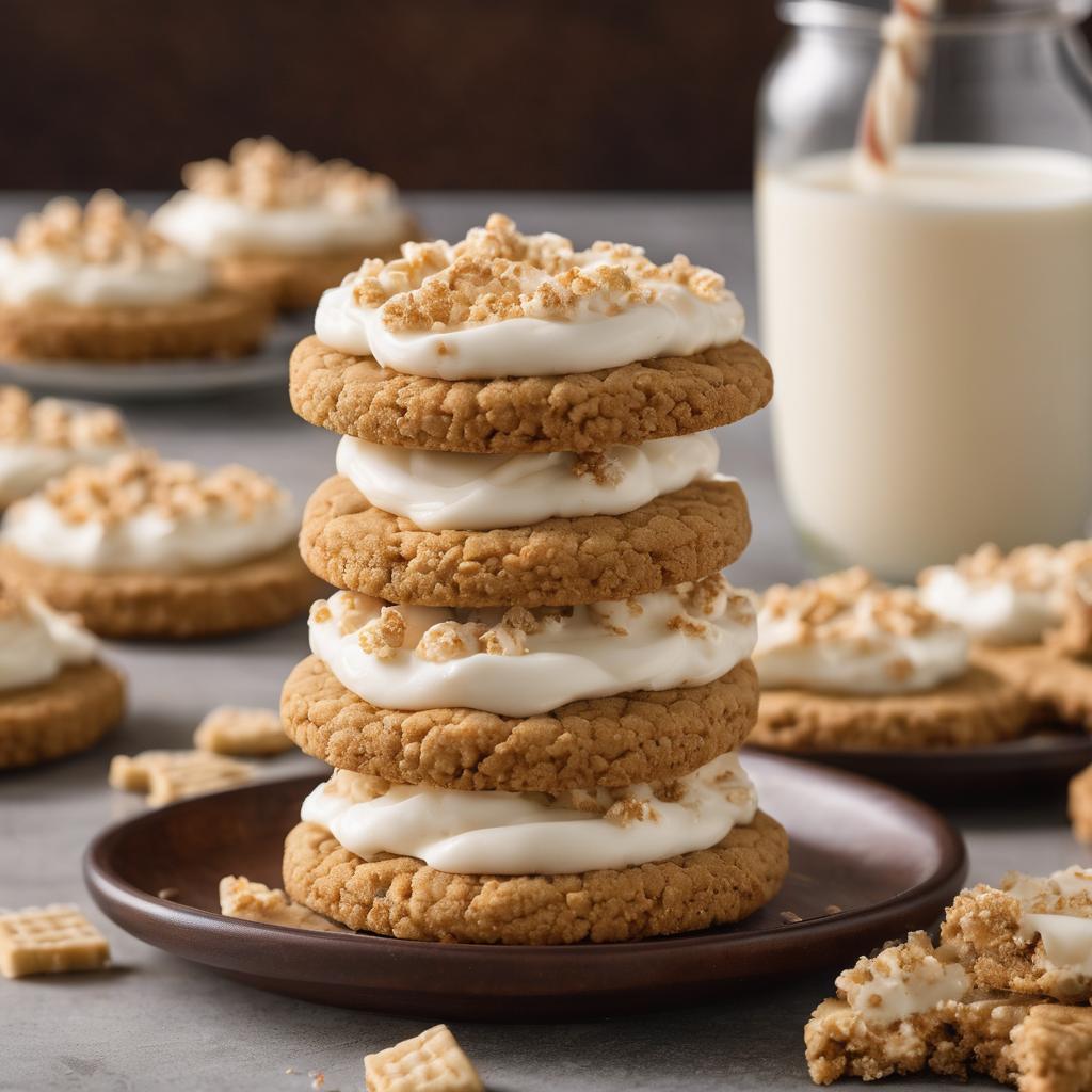 Graham Cracker Cookies with Vanilla Cream Cheese Frosting and Graham Streusel