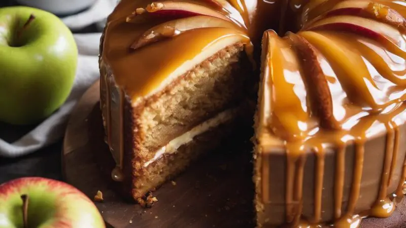 Caramel-Drizzled Apple Cake