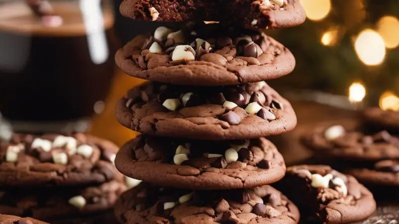 Chocolate Peppermint Cookies with Homemade Peppermint Bark