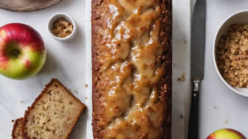 Apple Crumble Loaf with Maple Glaze