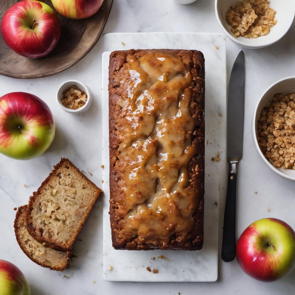 Apple Crumble Loaf with Maple Glaze