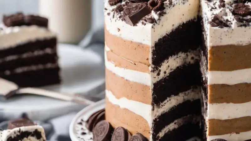 Mocha Oreo Crunch Cake