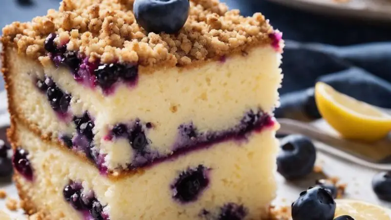 Luscious Lemon Blueberry Crumb Cake