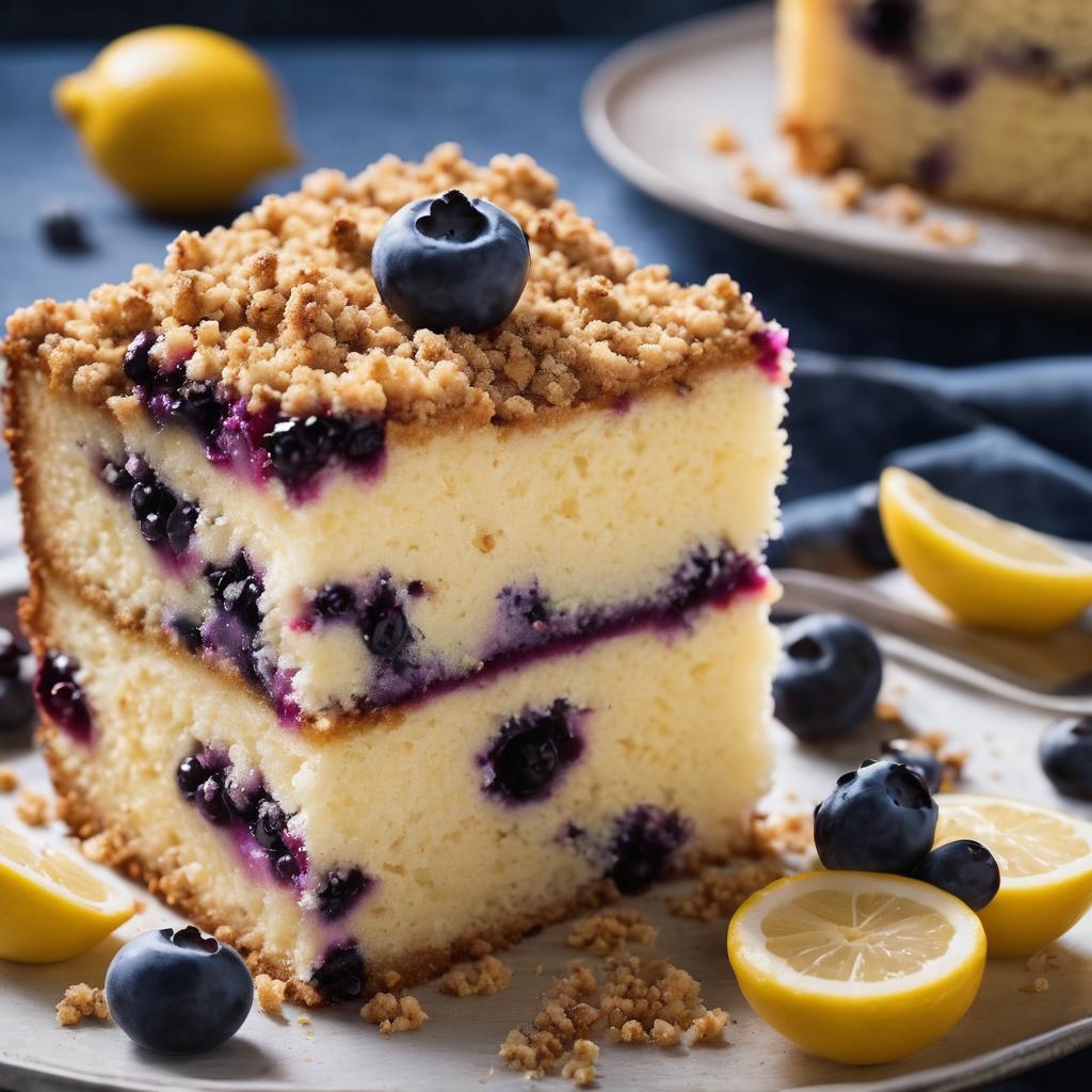 Luscious Lemon Blueberry Crumb Cake