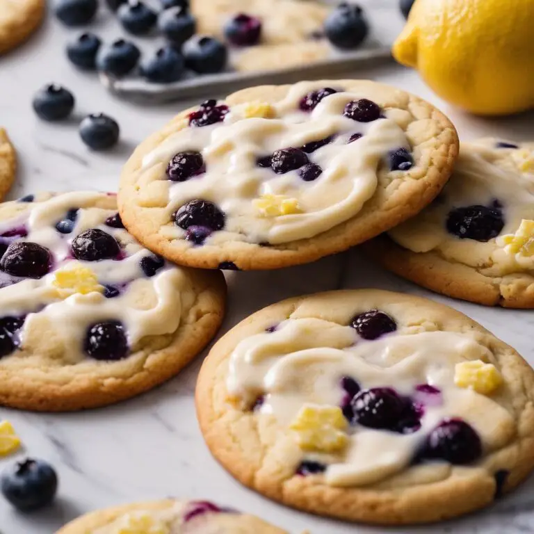 Lemon Blueberry Swirl Cookies with White Chocolate Chunks