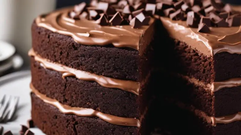 Rich Chocolate Cake with Fudge Frosting