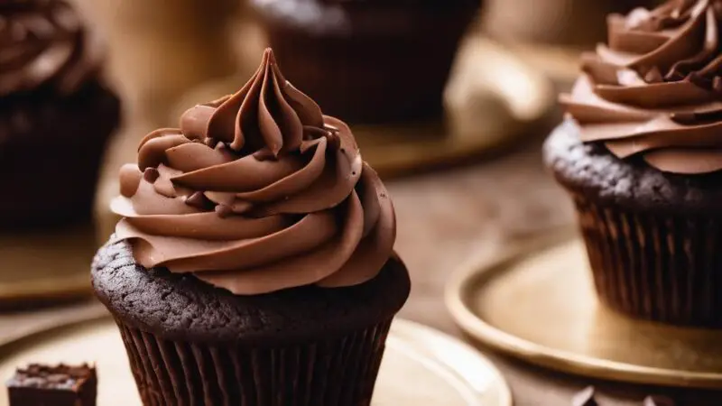 Chocolate Cupcakes with Frosting and Glaze