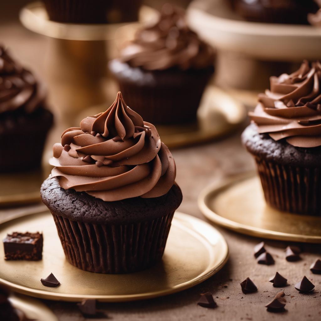 Chocolate Cupcakes with Frosting and Glaze