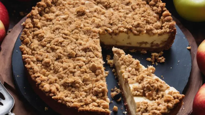 Decadent Vegan Apple Crumble Cheesecake